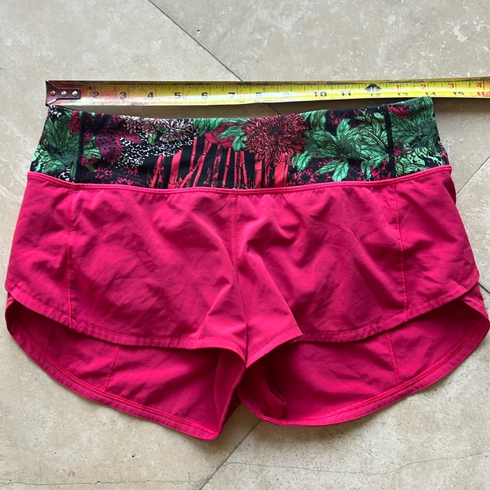 Lululemon pink running shorts